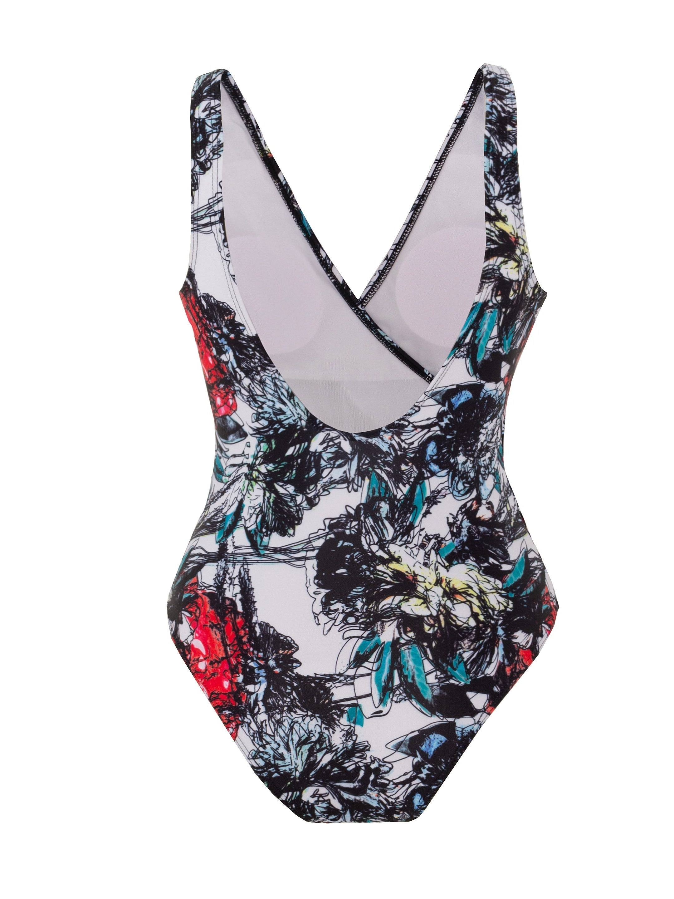 Tropical Print Two Pieces Swimsuit High Cut With Cover Up Wrap Swimsuit