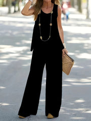 Casual Sleeveless Tank Top & Loose Pants Set