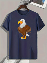 Eagle Print Men's Graphic T shirt for Summer