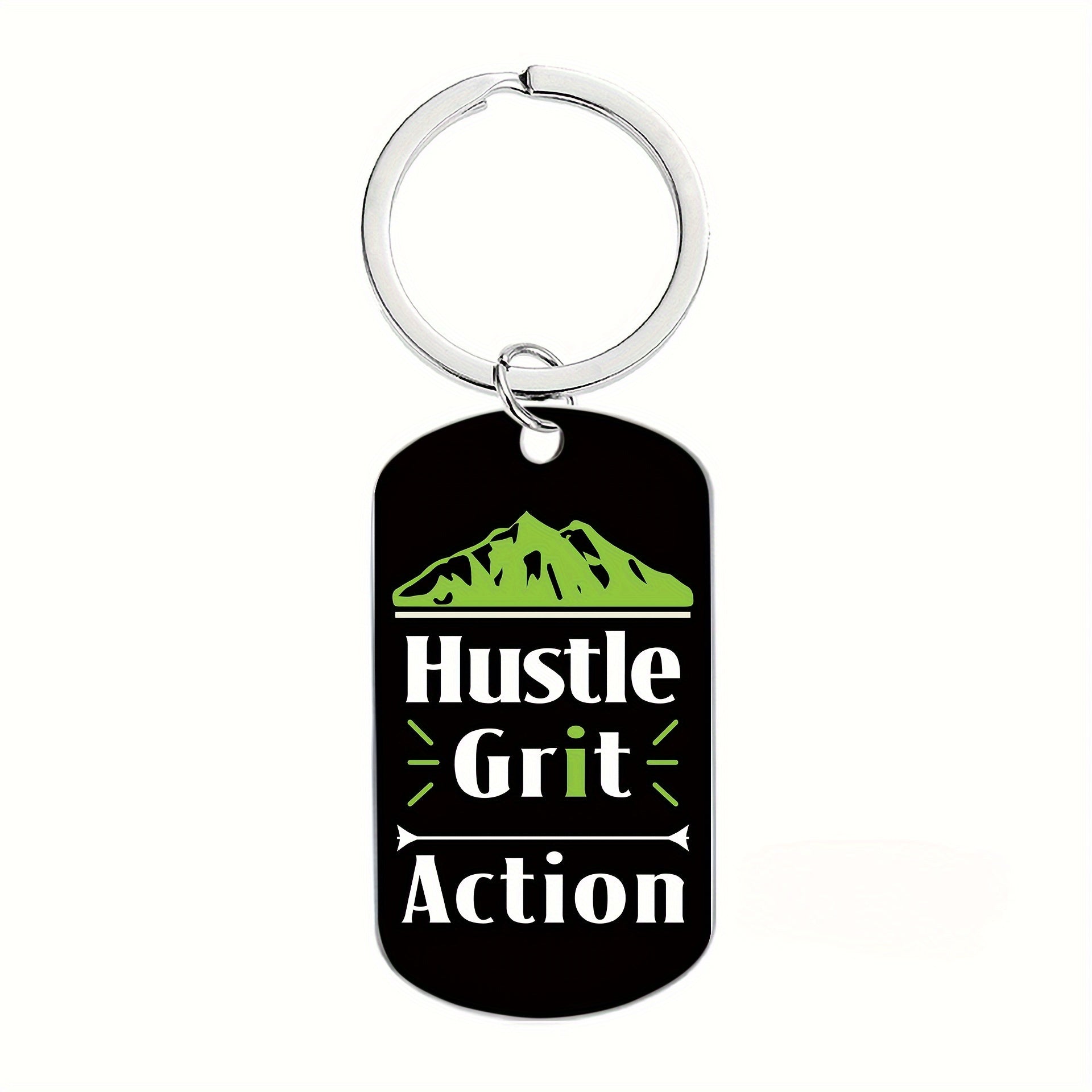 Engraved Metal Key Chain Bag Charm Pendant Gift for Men Women