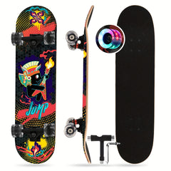 Wooden Skateboard With LED Light Tool for Outdoor Sports