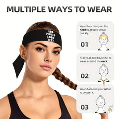 Customizable Sports Headband Stretchy Moisture Wicking Non Slip