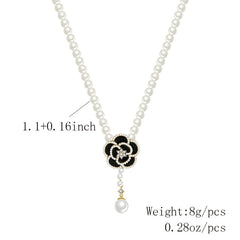 Camellia Pearl Necklace Sweet Flower Charms Jewelry Gift For Women