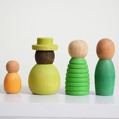 12pcs Wooden Rainbow Figurines Colorful Statues Decorative Items