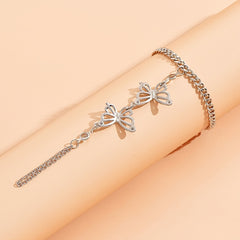 Butterfly Hand Chain Bracelet Beach Jewelry Finger Ring Bracelet