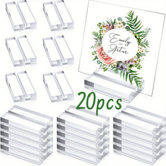 Clear Acrylic Place Card Holders - Set of 20 - Ideal for Weddings and Parties
