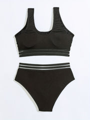 Ribbed Mesh Bikini Set