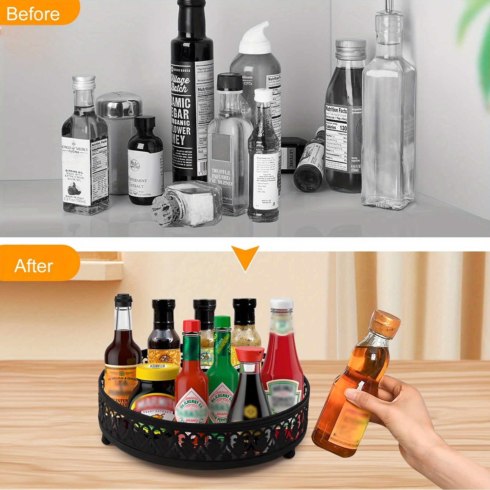 30 48 cm Lazy Susan Organizer Cabinet Spice Rack Organizer for Countertop Bathro