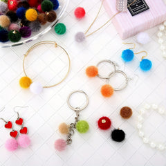 10pcs Mink Plush Pendant With Hole Keychain DIY Jewelry Mixed Y2K Charms
