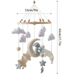 Moon Clouds Bunny Crib Mobile for Christening Gift