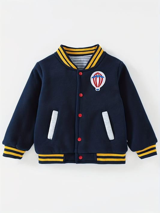 Boys Warm Baseball Jacket Long Sleeve Varsity Jacket