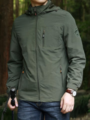 Men's Lightweight Waterproof Windbreaker Hooded Jacket