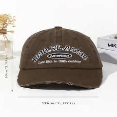 Water Washed Edge Grinding Baseball Cap Soft Top Wide Brim Peaked Cap