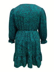  Sexy Leopard Print Long Sleeve Dress