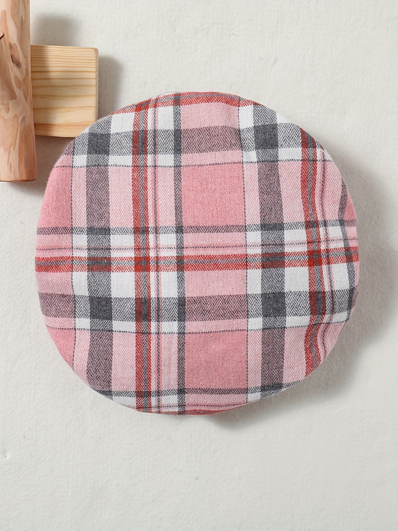Girls' Plaid Long Sleeve Casual Midi Dress With Hat & Belt for Spring/Autumn