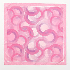 Pink Circles Print Bandana Casual Square Scarf Women Head Wrap Hair Accessories
