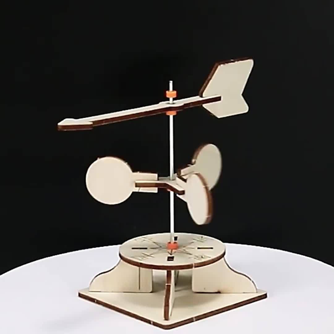 Wooden Wind Vane DIY Assembly Small Gift Science Puzzle