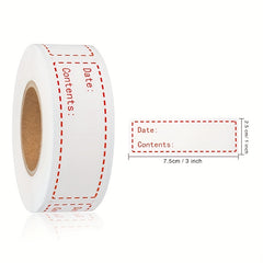 125pcs Roll Red Self Adhesive Sticker For Kitchen Storage Mark Label