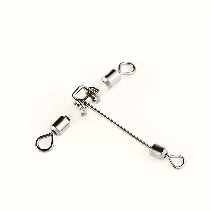 10pcs Fishing Swivel Connector T Shape 3-way Rolling Bearing