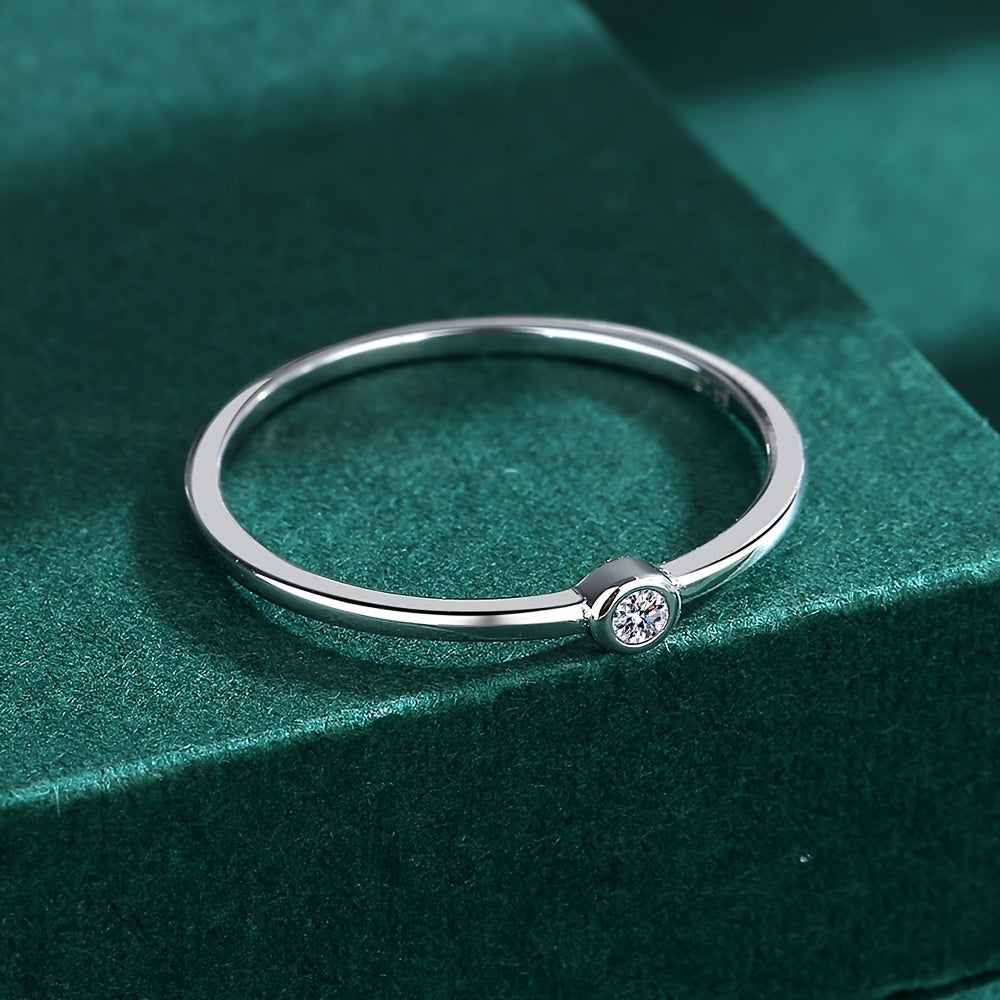 925 Silver Zircon Ring Wedding Jewelry Gift