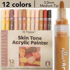 Skin Tones Art Markers Set Of 12 For Face Body Paint Rocks Canvas