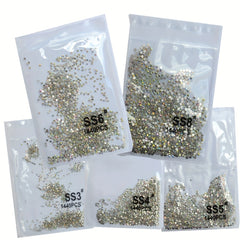 1440pcs Crystal AB Nail Art Rhinestones Round Beads Non Hotfix Flatback