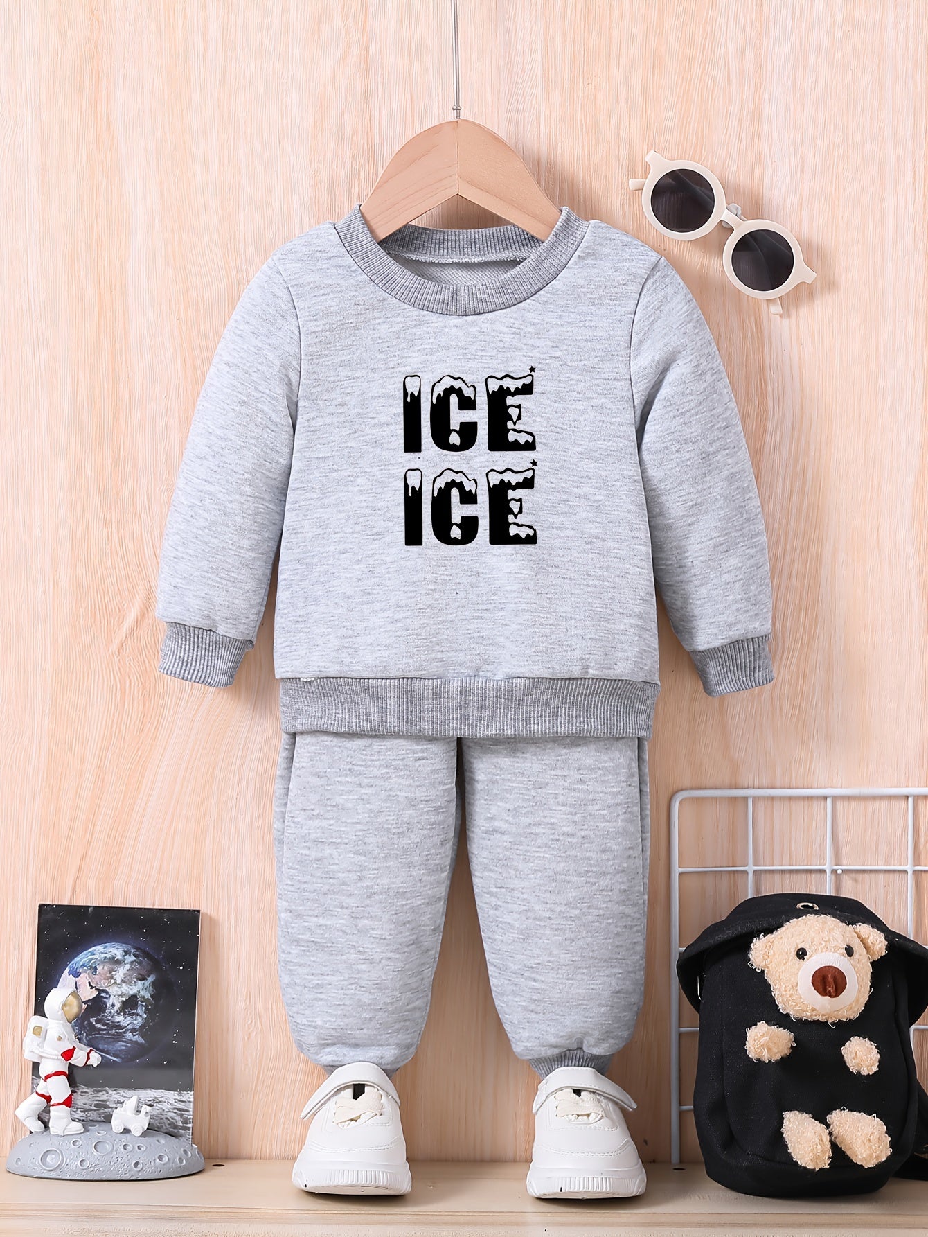Baby ICE ICE Print Casual Outfit Kids Long Sleeve Sweatshirt Trousers Set