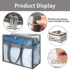 2pcs Transparent PVC Storage Bags Space Saving Storage Room Decor