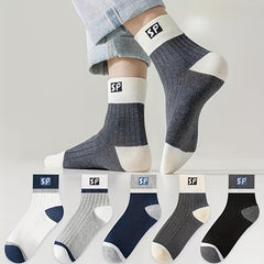 5 Pairs Letter Print Socks Sports Stockings