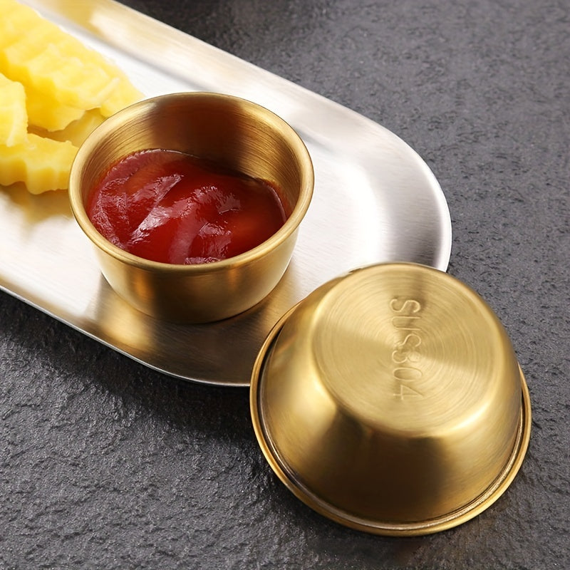 4pcs Stainless Steel Sauce Cup for Sushi & Steak