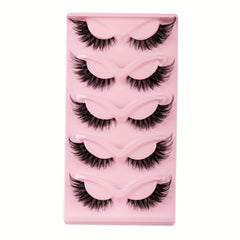 5 Pairs Fox Eye Lashes Winged End Cat Eye Lashes for Party Makeup