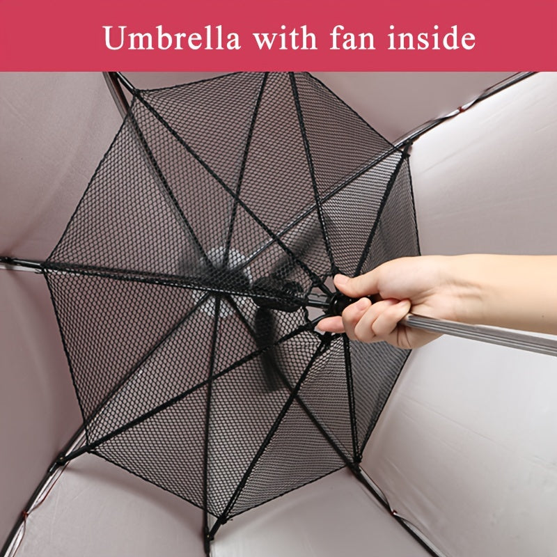 Creative Umbrella with Fan Installation, Battery Powered