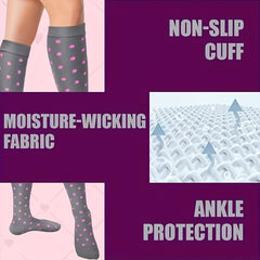 5 Pairs Compression Socks for Women Men 10-20 mmHg Knee High Compression Socks