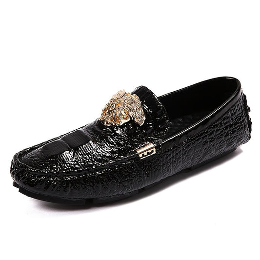 Women's Metal Decor Flat Loafers PU Leather Moccasin Shoes