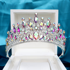 Boho Bridal Crown with Colorful Stones