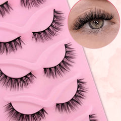 5 Pairs Fluffy Cluster False Eyelashes Slender Wispy Natural Curling Lashes