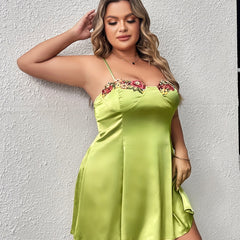  Embroidered Backless Cami Dress