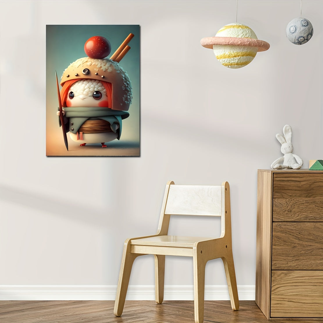 Adorable Cartoon Sushi Soldier Wall Sticker Waterproof