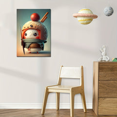 Adorable Cartoon Sushi Soldier Wall Sticker Waterproof