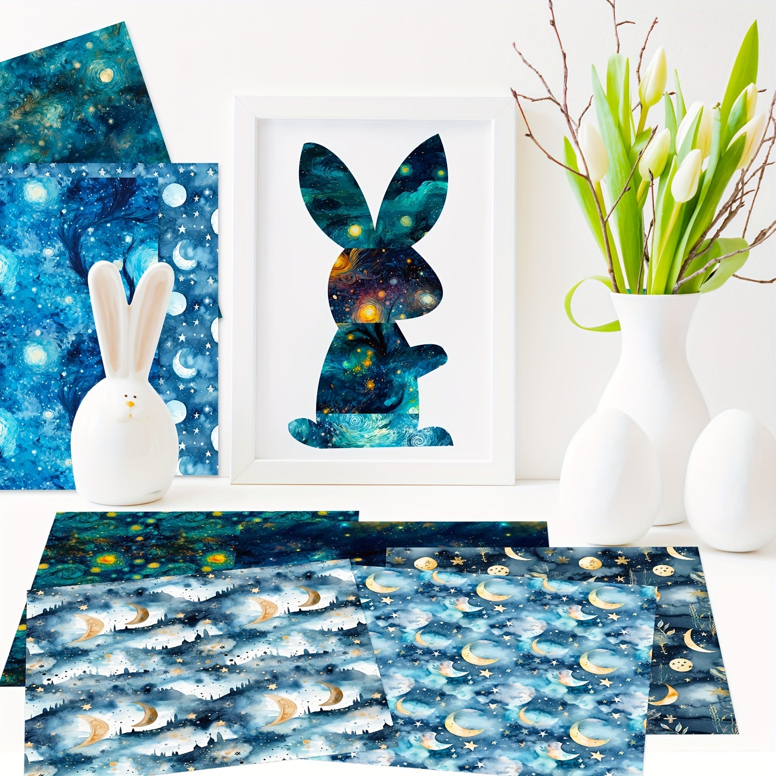 12pcs Starry Sky Series Brochure Material Paper for Background DIY Photo Album