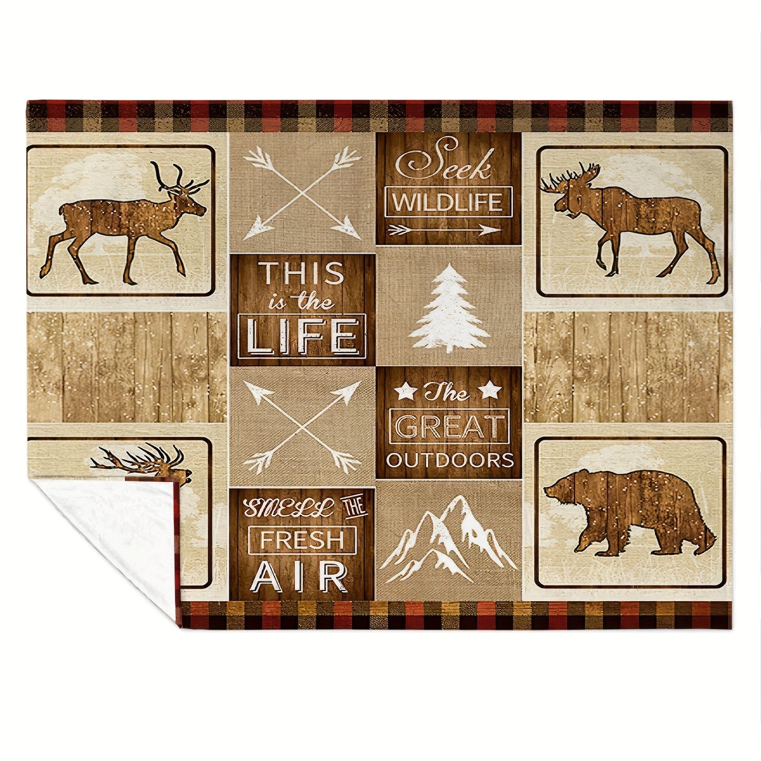 Christmas Elk Arrow Pattern Blanket Lightweight Warm Flannel Blanket