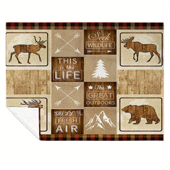 Christmas Elk Arrow Pattern Blanket Lightweight Warm Flannel Blanket