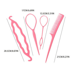 4pcs Hair Loop Styling French Braid Tool Set