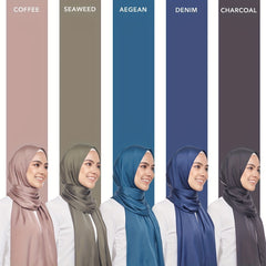 Candy Satin Hijab Silk Scarf Casual Shawl Windproof Head Wraps