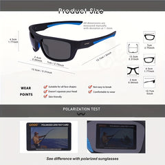 Men's Polarized Sports Sunglasses For Running Cycling Golf Fishing