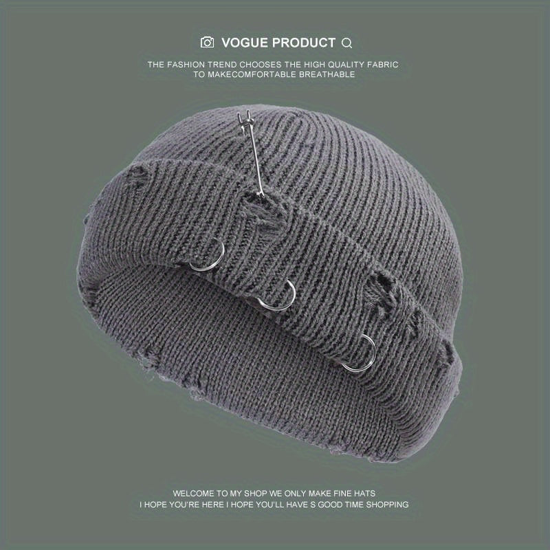 Candy Knit Hat Brooch Unisex Hip Hop Skull Hat