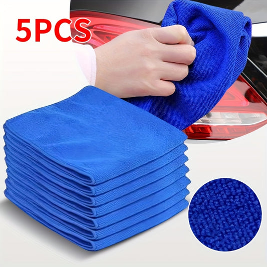 5pcs Microfibre Cleaning Towels for Car & Home - Quick Drying