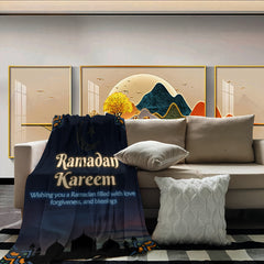 Ramadan Element Flannel Blanket Prayer Blessing Star Moon Warm Soft