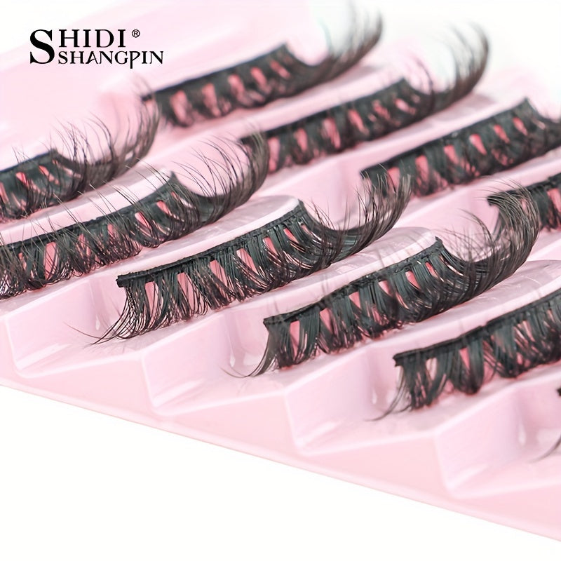 10 Pairs Natural Slender Thick False Eyelashes Extension