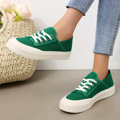 Leopard Canvas Shoes Lace up Casual Women's Shoes